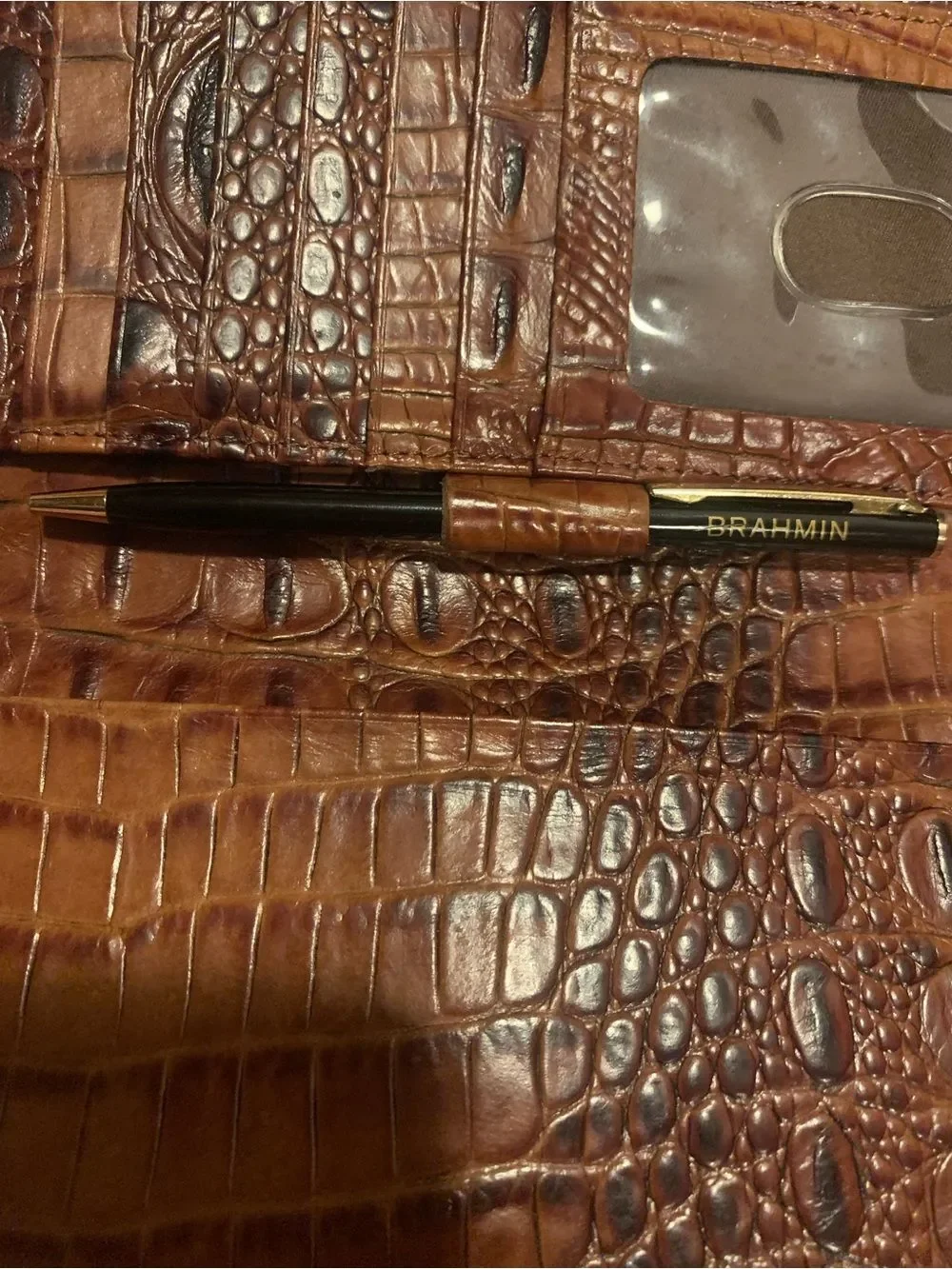 Brahmin croc embossed
